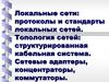 Локальные сети протоколы и стандарты локальных сетей. Топология сетей структурированная кабельная система
