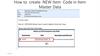 How To Create New Item Code In Item Master Data