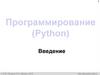 Программирование (Python). Что такое программирование?