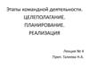 Этапы командной деятельности. Целеполагание. Планирование. Реализация. Лекция № 4