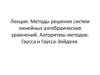 Методы решения систем линейных алгебраических уравнений. Алгоритмы методов: Гаусса и Гаусса-Зейделя