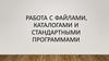 Работа с файлами, каталогами и стандартными программами