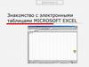 Знакомство с электронными таблицами Microsoft Excel