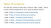Table of Contents