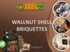 Wallnut shell briquettes