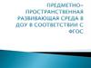 Предметно-пространственная развивающая среда в ДОУ в соответствии с ФГОС