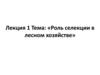 Роль селекции в лесном хозяйстве. Лекция 1