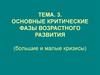 Основные критические фазы возрастного развития (большие и малые кризисы)
