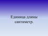 Единица длины сантиметр