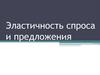 Эластичность спроса и предложения