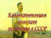 Коллективизация сельского хозяйства в СССР. Её итоги и последствия для экономики страны
