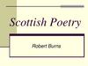 Scottish poetry. Robert Burns