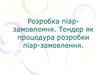 Розробка піар-замовлення. Тендер як процедура розробки піар-замовлення