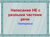 Написание НЕ с разными частями речи