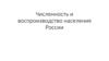 Численность и воспроизводтво населения Россия