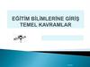 Eğitim Temel Kavramlar