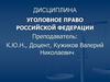 Уголовное право Российской Федерации