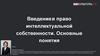 Введение в право интеллектуальной собственности. Основные понятия