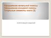Оформление начальной полосы и концевой полосы. Титульные элементы книги. Композиция изданий