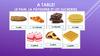 A table. Le pain, la pâtisserie et les sucreries