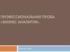 Профессиональная проба «Бизнес аналитик»