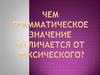 Отличие грамматического значения слова от лексического