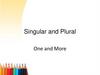 Singular and Plural. One and More. 6 класс