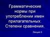 Грамматические нормы при употреблении имен прилагательных. Степени сравнения