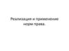 Реализация и применение норм права