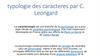 Typologie des caracteres par C. Leongard