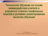 Технология обучения на основе взаимодействия учителя и учащегося старших профильных классов