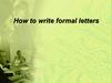 How to write formal letters