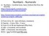 Numbers - Numerals