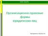 Организационно-правовые формы юридических лиц