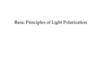 Basic Principles of Light Polarization