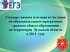 Государственная итоговая аттестация по образовательным программам среднего общего образования на территории Тульской области