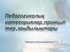 Педагогикалық категориялар, принциптер, заңдылықтары