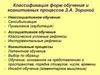 Классификация форм обучения и когнитивных процессов З.А. Зориной