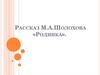 Рассказ М.А.Шолохова «Родинка»