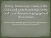 Foreign borrowings. Causes of the Celtic and Latin borrowings. Celtic and Latin elements in geographical place-names