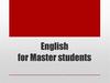 English for Master students