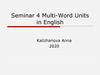 Seminar 4 Multi-Word Units in English