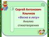 Сергей Антонович Клычков «Весна в лесу». Анализ стихотворения