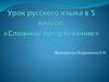 Сложное предложение. 5 класс