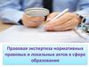 Правовая экспертиза нормативных правовых и локальных актов в сфере образования