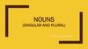 Nouns (singular and plural)