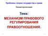 Механизм правового регулирования правоотношения