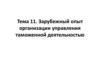 Зарубежный опыт организации управления таможенной деятельностью