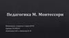 Педагогика М. Монтессори
