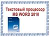 Текстовый процессор MS Word 2010